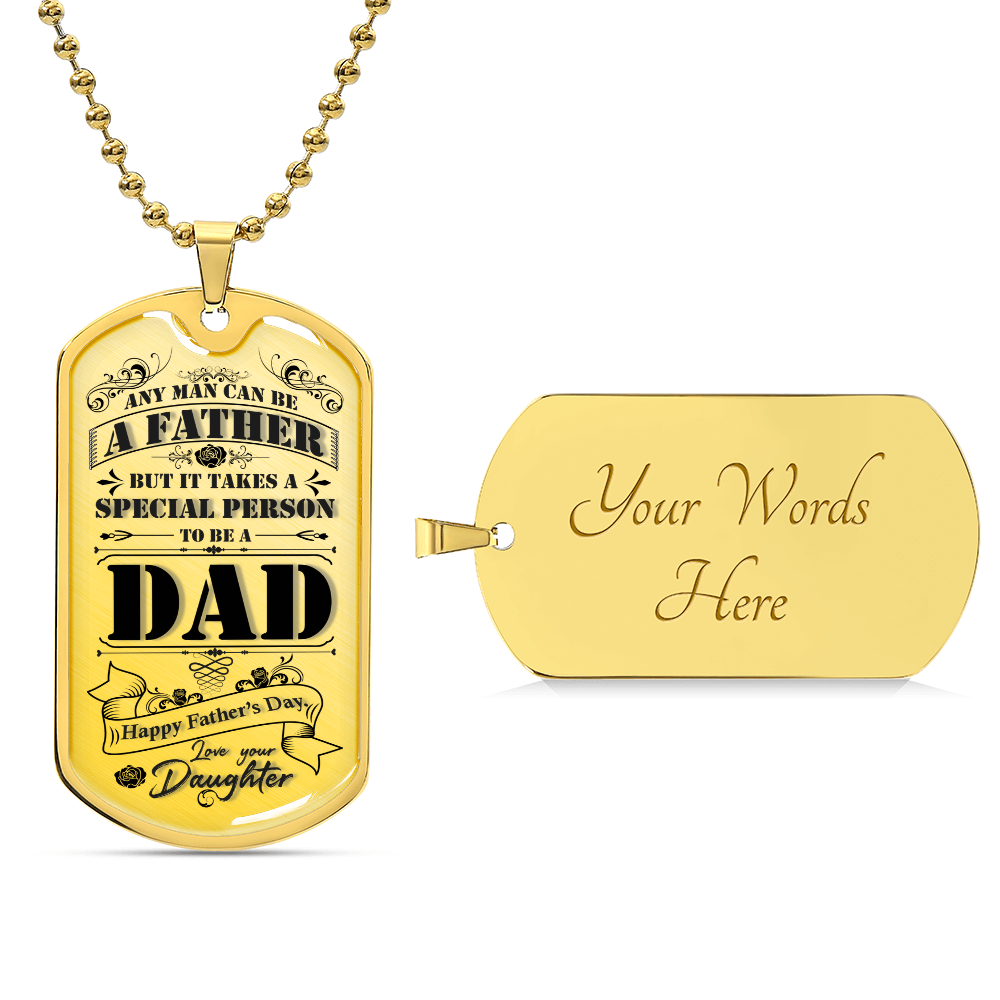 Custom Father's Day Design & Engraved Military Dog Tag Necklace 3.