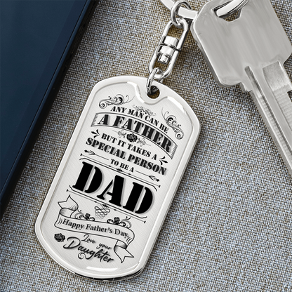 Custom Father's Day Graphic Dog Tag Keychain