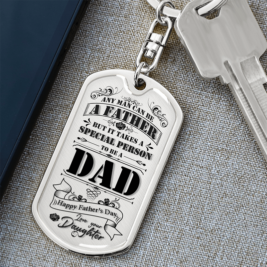 Custom Father's Day Graphic Dog Tag Keychain