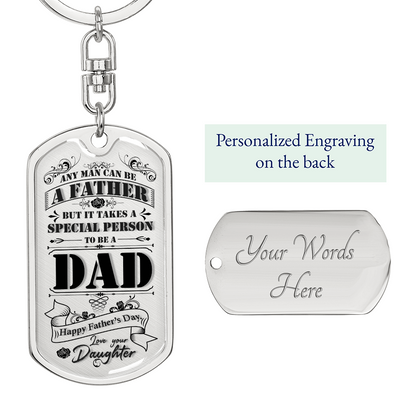 Custom Father's Day Graphic Dog Tag Keychain