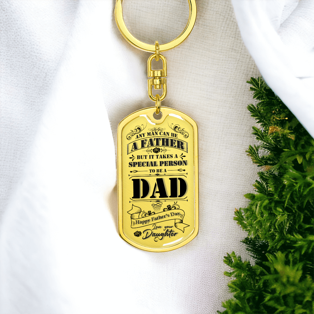 Custom Father's Day Graphic Dog Tag Keychain