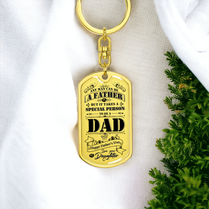 Custom Father's Day Graphic Dog Tag Keychain