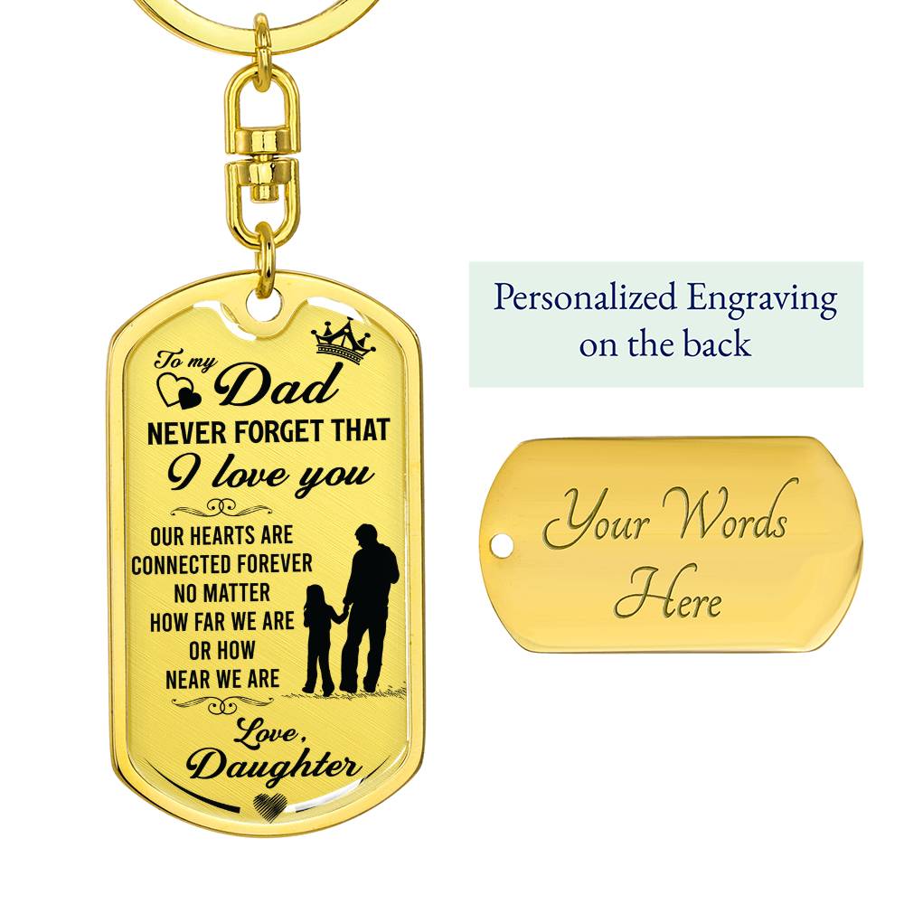 Custom Father's Day Graphic Dog Tag Keychain 3