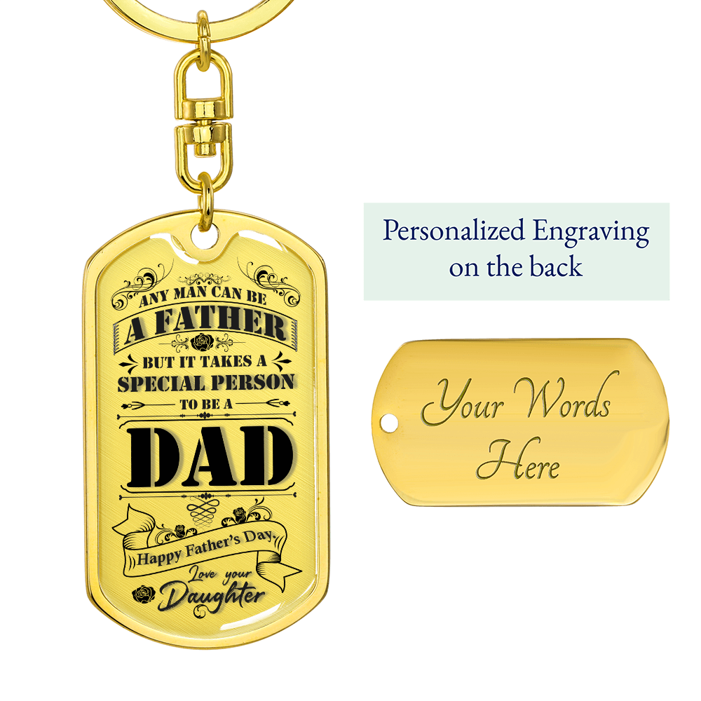 Custom Father's Day Graphic Dog Tag Keychain