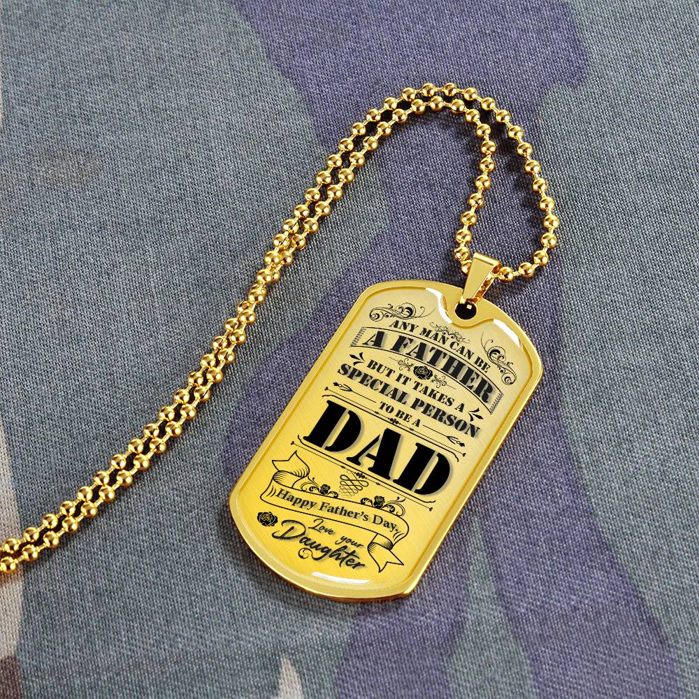 Custom Father's Day Design & Engraved Military Dog Tag Necklace 3.