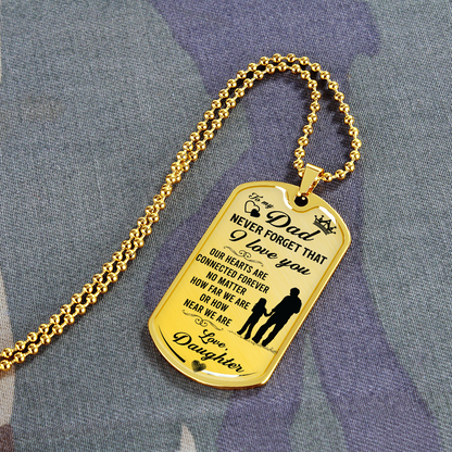 Custom Father's Day Design & Engraved Military Dog Tag Necklace