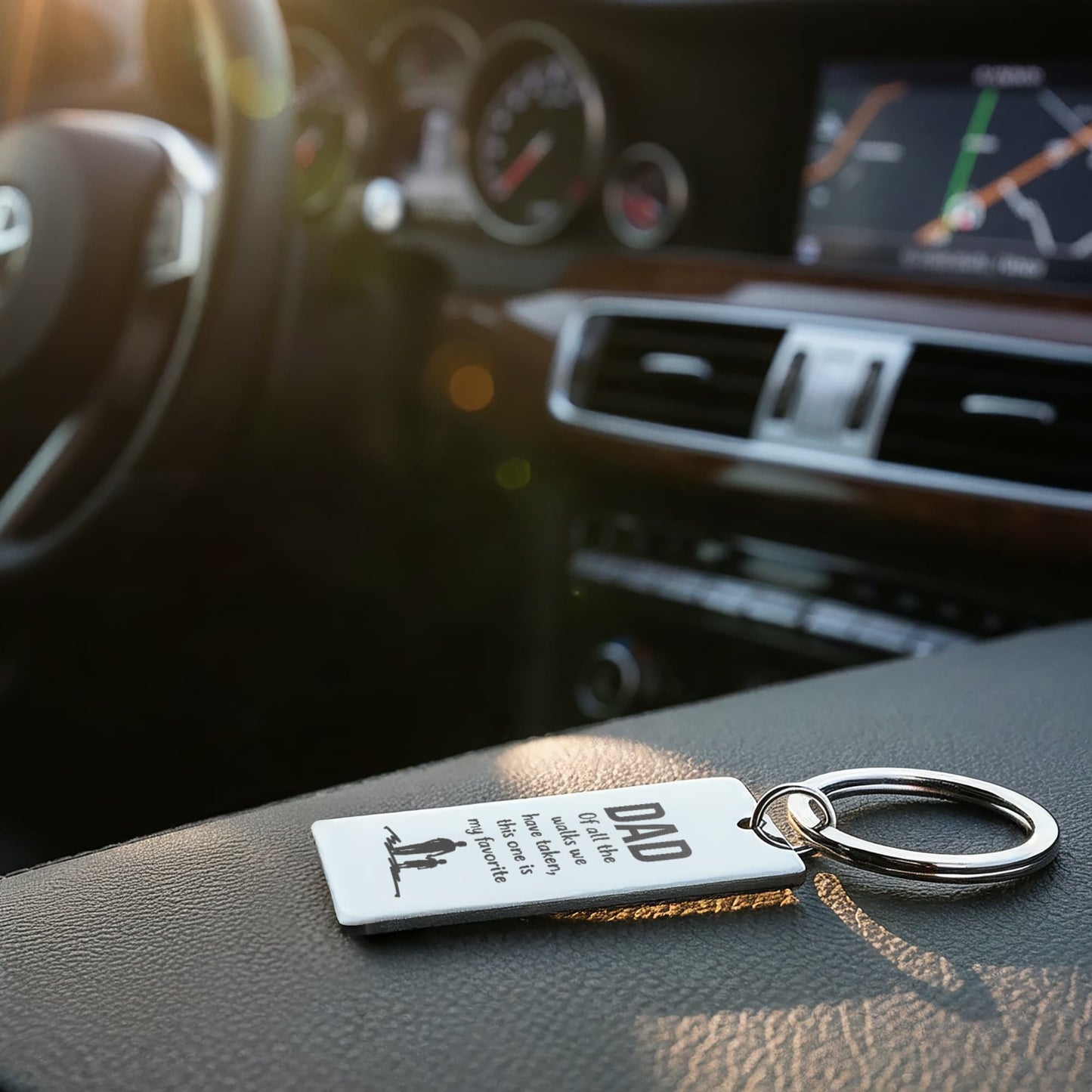 Custom Engraved Father's Day Keychain