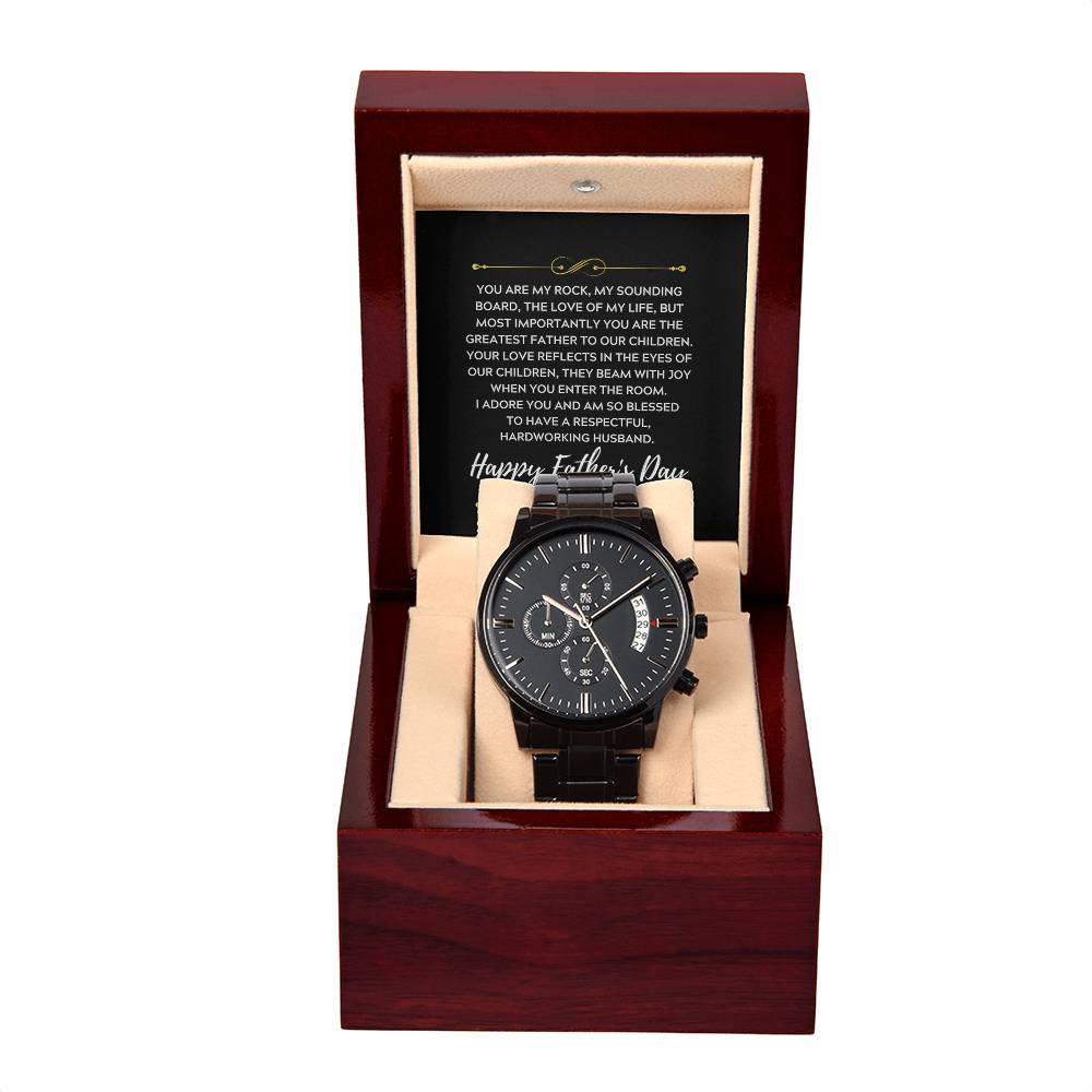 Men's Black Chronograph Watch with Copper Dial | Father's Day Gift 2