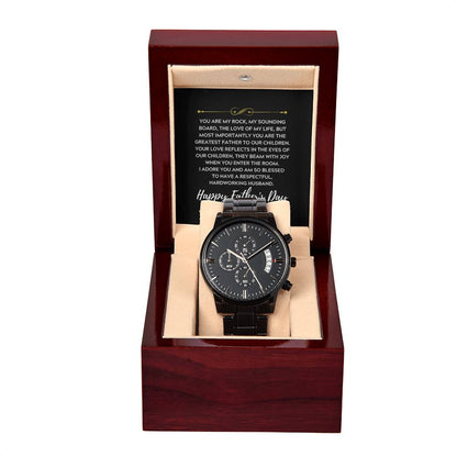Men's Black Chronograph Watch with Copper Dial | Father's Day Gift 2