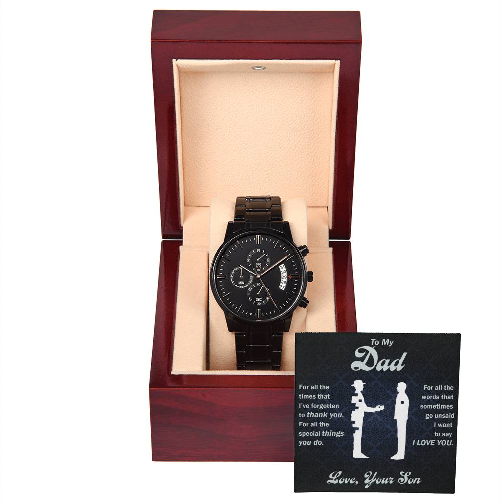 Men's Black Chronograph Watch with Copper Dial | Father's Day Gift 3