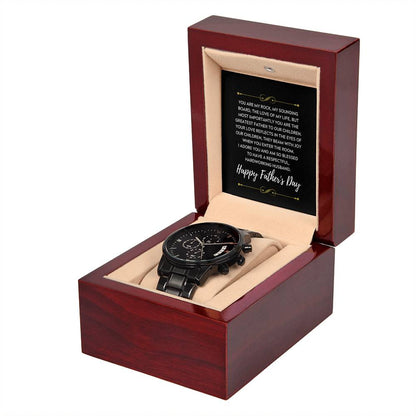 Men's Black Chronograph Watch with Copper Dial | Father's Day Gift 2