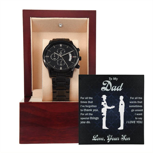 Men's Black Chronograph Watch with Copper Dial | Father's Day Gift 3