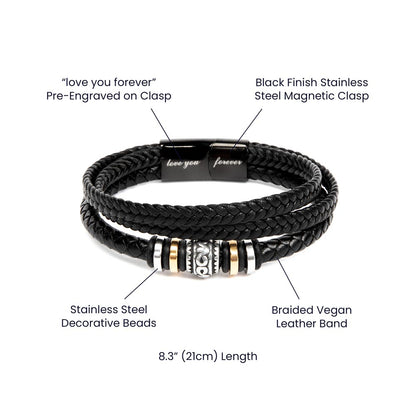 Men's "Love You Forever" Braided Leather Bracelet | Father's Day Gift 2