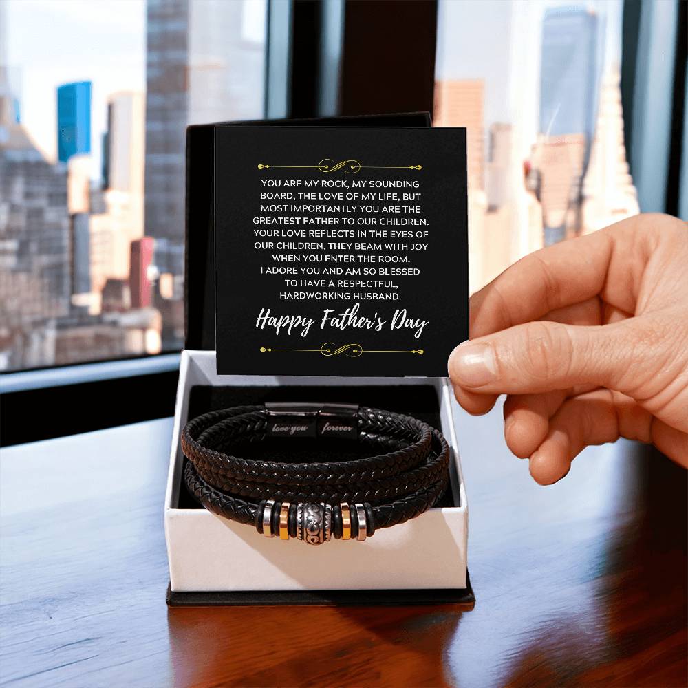 Men's "Love You Forever" Braided Leather Bracelet | Father's Day Gift 2