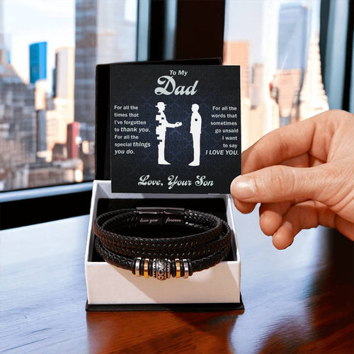 Men's "Love You Forever" Braided Leather Bracelet | Father's Day Gift 3