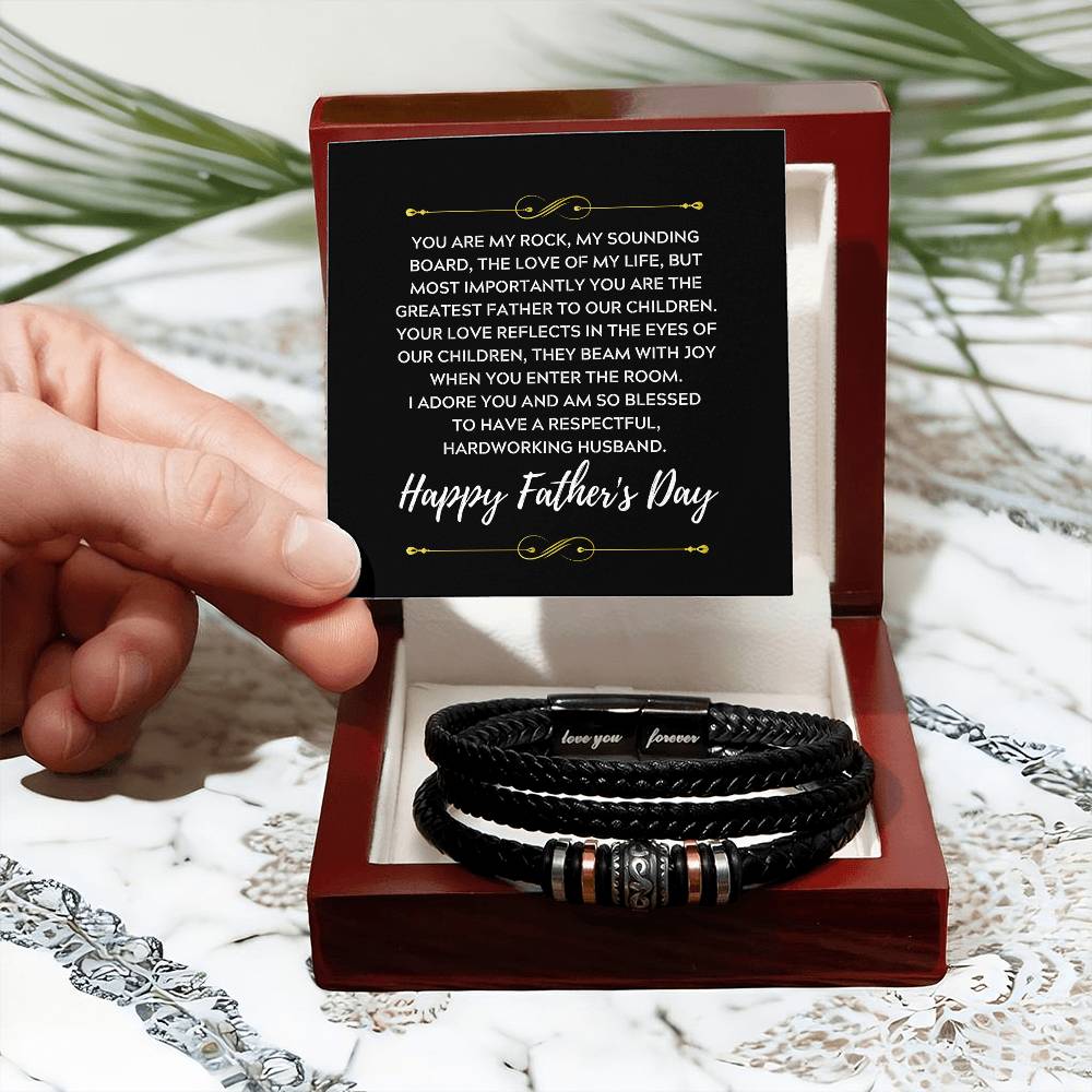 Men's "Love You Forever" Braided Leather Bracelet | Father's Day Gift 2