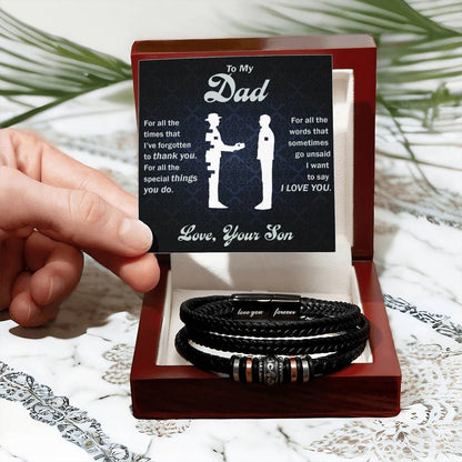 Men's "Love You Forever" Braided Leather Bracelet | Father's Day Gift 3