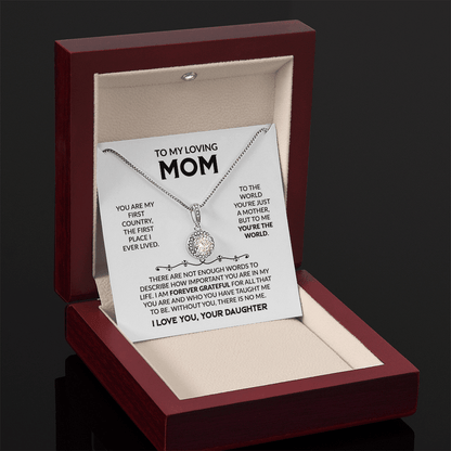 Eternal Hope Necklace - Elegant Mother's Day Jewelry Gift with Sparkling Cushion - Cut Pendant - Design 1 - Wrapped and Wonderful