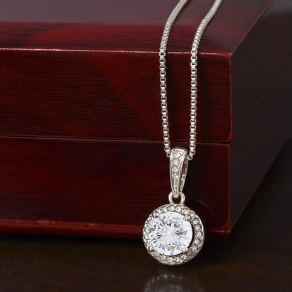 Eternal Hope Necklace - Elegant Mother's Day Jewelry Gift with Sparkling Cushion - Cut Pendant - Design 1 - Wrapped and Wonderful