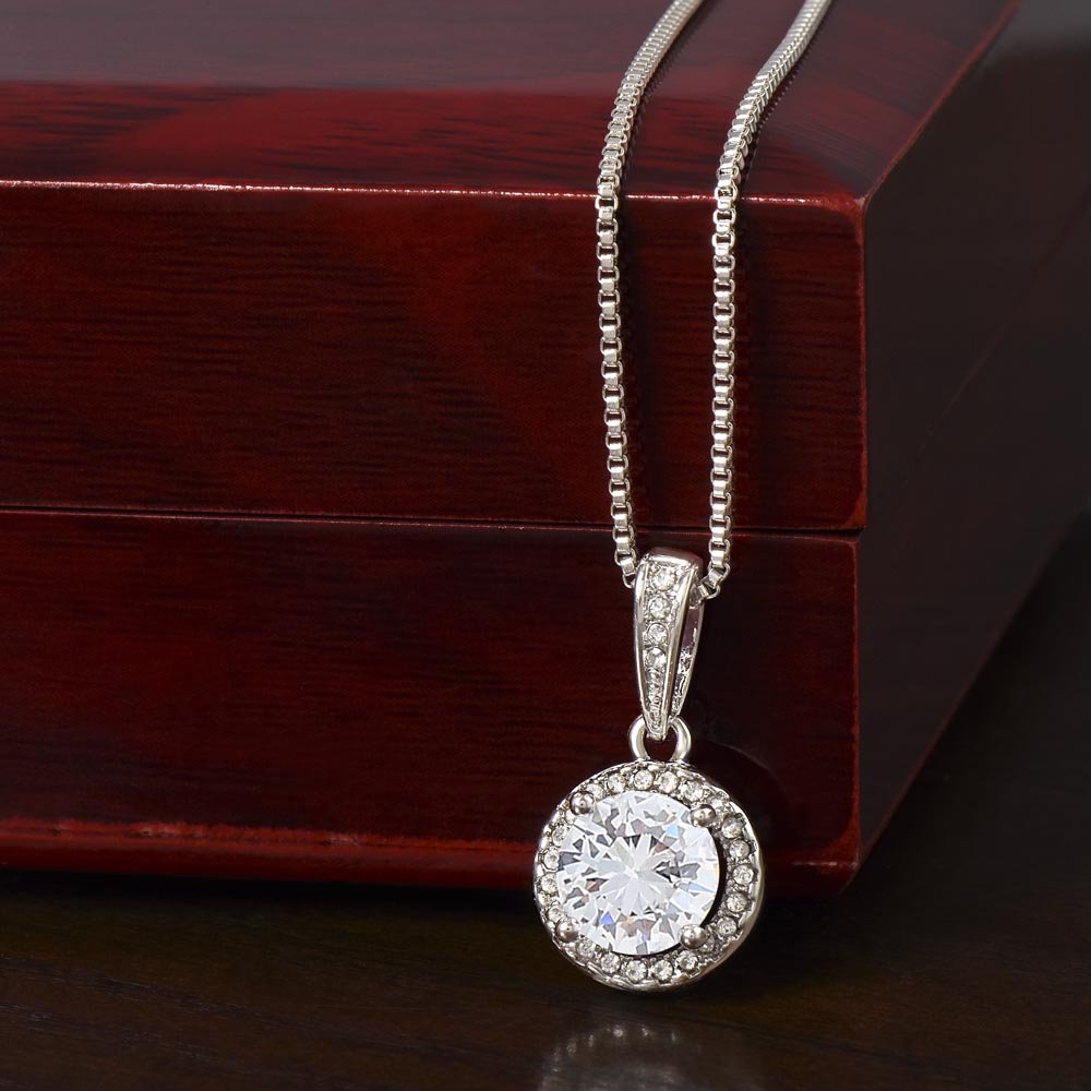 Eternal Hope Necklace - Elegant Mother’s Day Jewelry Gift with Sparkling Cushion - Cut Pendant - Design 7 - Wrapped and Wonderful
