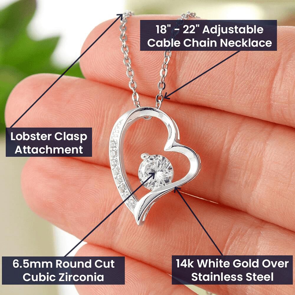 Forever Love Necklace – Heart Pendant Mother’s Day Gift with Luxury LED Box - Design 3 - Wrapped and Wonderful