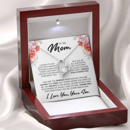 Forever Love Necklace – Heart Pendant Mother’s Day Gift with Luxury LED Box - Design 5 - Wrapped and Wonderful