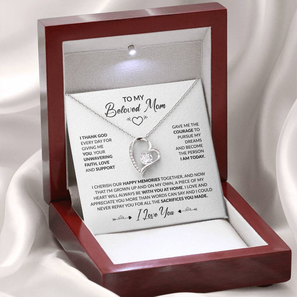 Forever Love Necklace – Heart Pendant Mother’s Day Gift with Luxury LED Box - Design 7 - Wrapped and Wonderful