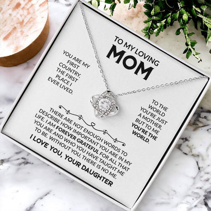 Love Knot Necklace - Mother's Day Gift - 14k White Gold or 18k Yellow Gold - Design 1 - Wrapped and Wonderful