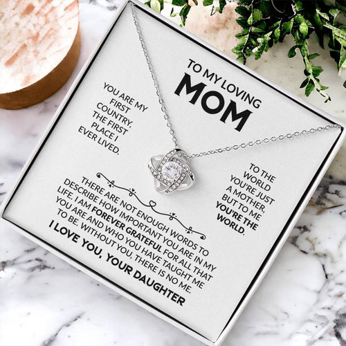 Love Knot Necklace - Mother's Day Gift - 14k White Gold or 18k Yellow Gold - Design 1 - Wrapped and Wonderful