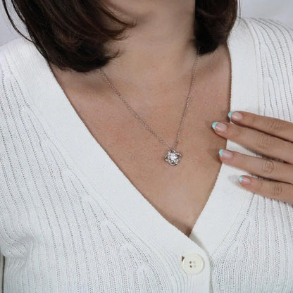 Love Knot Necklace - Mother's Day Gift - 14k White Gold or 18k Yellow Gold - Design 3 - Wrapped and Wonderful