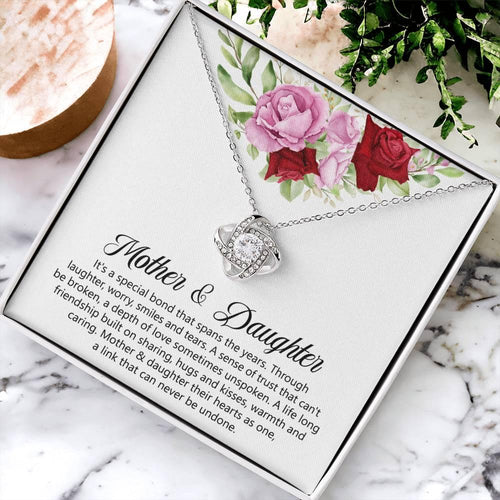 Love Knot Necklace - Mother's Day Gift - 14k White Gold or 18k Yellow Gold - Design 3 - Wrapped and Wonderful