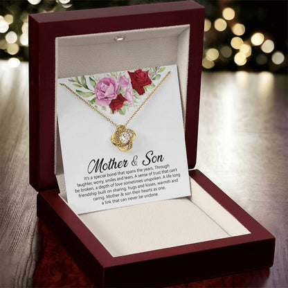Love Knot Necklace - Mother's Day Gift - 14k White Gold or 18k Yellow Gold - Design 4 - Wrapped and Wonderful
