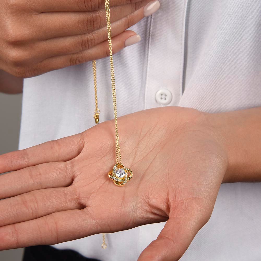 Love Knot Necklace - Mother's Day Gift - 14k White Gold or 18k Yellow Gold - Design 4 - Wrapped and Wonderful