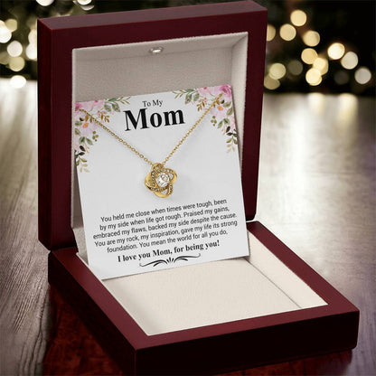 Love Knot Necklace - Mother's Day Gift - 14k White Gold or 18k Yellow Gold - Design 6 - Wrapped and Wonderful