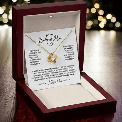 Love Knot Necklace - Mother's Day Gift - 14k White Gold or 18k Yellow Gold - Design 7 - Wrapped and Wonderful