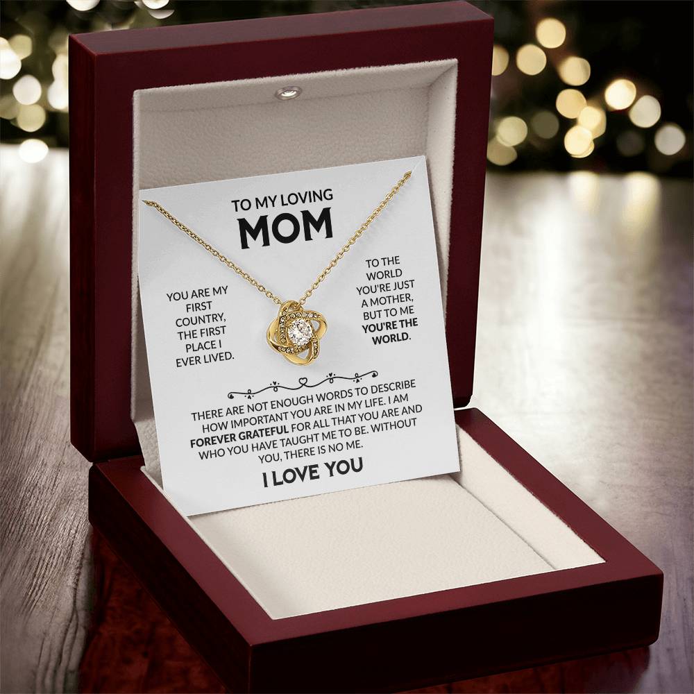 Love Knot Necklace - Mother's Day Gift - 14k White Gold or 18k Yellow Gold - Design 8 - Wrapped and Wonderful