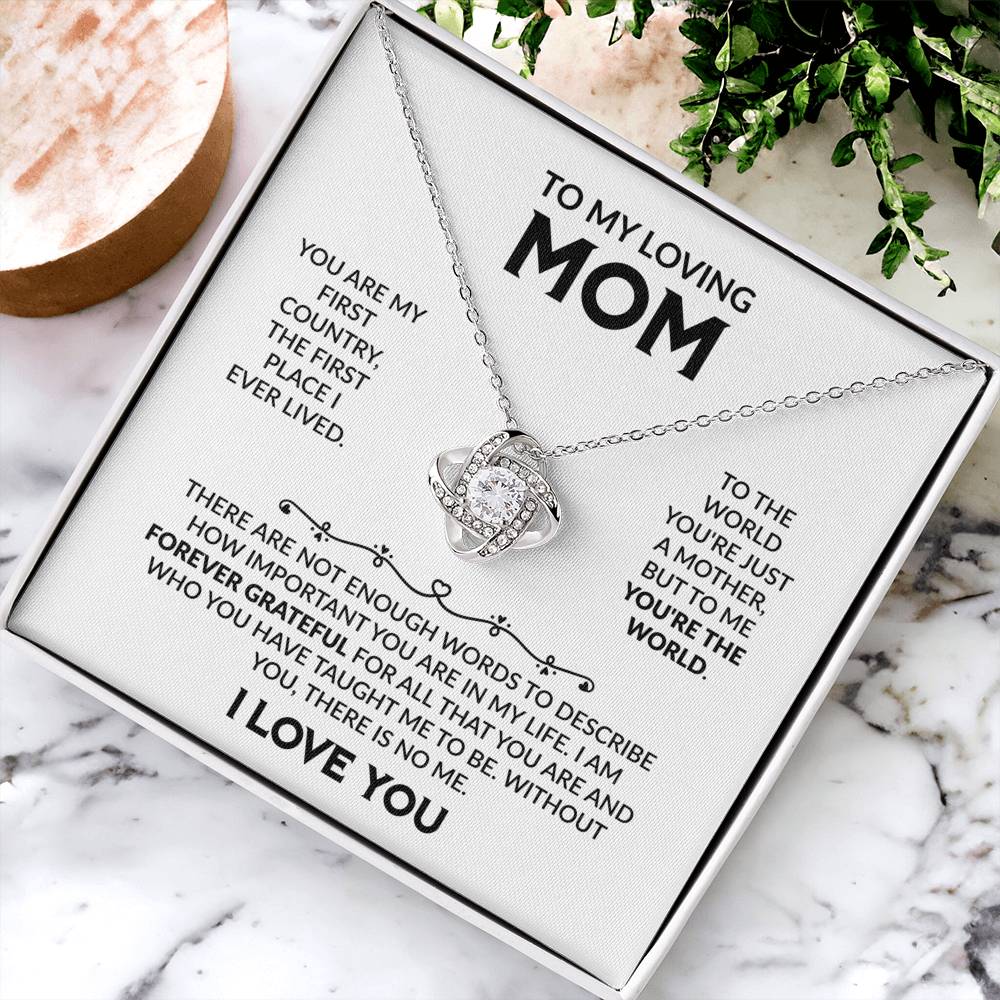 Love Knot Necklace - Mother's Day Gift - 14k White Gold or 18k Yellow Gold - Design 8 - Wrapped and Wonderful