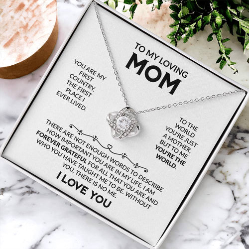 Love Knot Necklace - Mother's Day Gift - 14k White Gold or 18k Yellow Gold - Design 8 - Wrapped and Wonderful